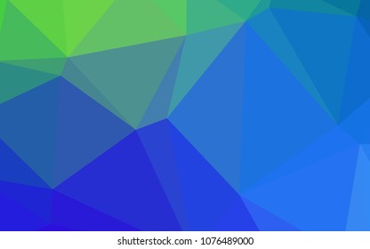 Light Blue, Green vector polygonal background. A sample with polygonal shapes. That pattern can be used as a part of a brand book.