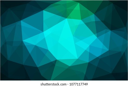 Light Blue, Green vector polygonal illustration, which consist of triangles. Triangular pattern for your business design. Geometric background in Origami style with gradient. 