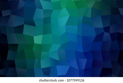 Light Blue, Green vector polygonal illustration, which consist of rectangles. Rectangular pattern for your business design. Geometric background in Origami style with gradient. 