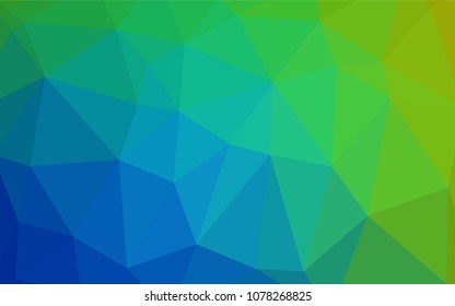 Light Blue, Green vector polygonal background. Shining polygonal illustration, which consist of triangles. Brand-new design for your business.