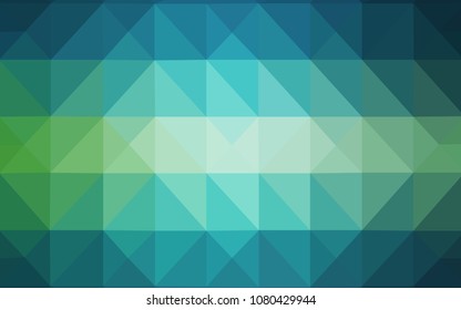 Light Blue, Green vector polygonal template. Shining colorful illustration with triangles. The best triangular design for your business.