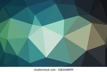 Light Blue, Green vector polygonal pattern. Creative illustration in halftone style with triangles. Triangular pattern for your design.