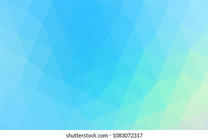 Light Blue, Green vector polygonal pattern. Creative illustration in halftone style with gradient. Textured pattern can be used for background.
