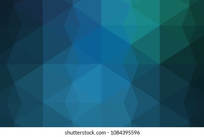 Light Blue, Green vector polygonal pattern. Creative illustration in halftone style with triangles. Pattern for a brand book's backdrop.