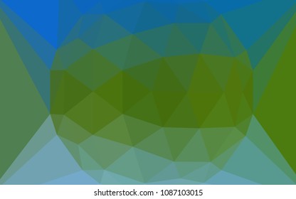 Light Blue, Green vector polygonal background with a diamond. Shining colorful illustration with triangles. A new texture for your web site.