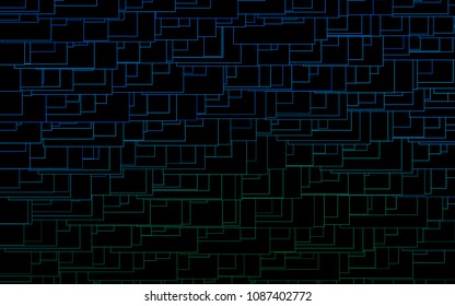 Light Blue, Green vector polygonal illustration, which consist of rectangles. Rectangular pattern for your business design. Geometric background in Origami style with gradient. 