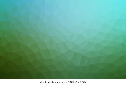 Light Blue, Green vector polygonal template. Geometric illustration in Origami style with gradient.  Triangular pattern for your design.