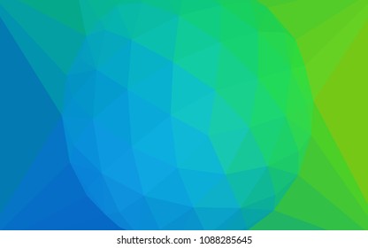 Light Blue, Green vector polygonal template with a diamond. Illustration in abstract style with triangles. Completely new template for your banner.