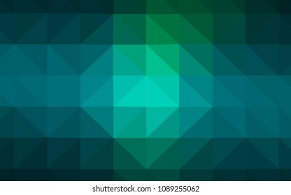 Light Blue, Green vector polygonal template. Triangular geometric sample with gradient.  A completely new design for your leaflet.