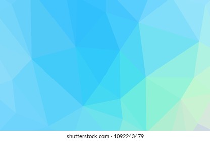 Light Blue, Green vector polygonal pattern. Shining polygonal illustration, which consist of triangles. Brand new style for your business design.