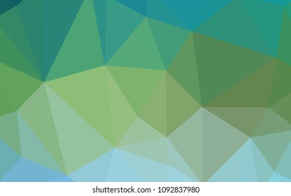 Light Blue, Green vector polygonal background. A sample with polygonal shapes. Textured pattern for your backgrounds.