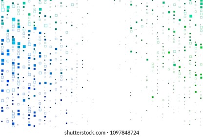 Light Blue, Green vector polygonal illustration, which consist of rectangles. Rectangular pattern for your business design. Geometric background in Origami style with gradient. 