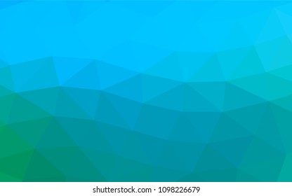 Light Blue, Green vector polygonal template. Triangular geometric sample with gradient.  The elegant pattern can be used as part of a brand book.