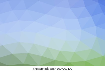 Light Blue, Green vector polygonal pattern. Creative illustration in halftone style with gradient. The textured pattern can be used for background.