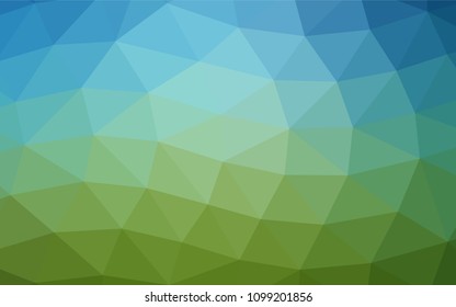Light Blue, Green vector polygonal background. An elegant bright illustration with gradient. The polygonal design can be used for your web site.