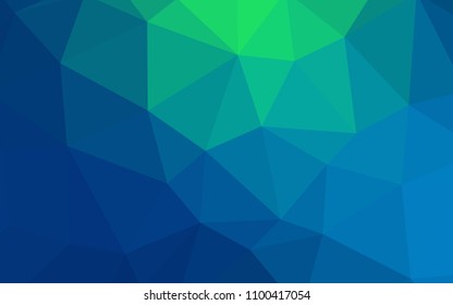 Light Blue, Green vector polygonal pattern. Glitter abstract illustration with an elegant triangles. New template for your brand book.