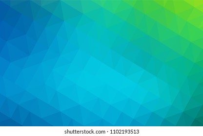 Light Blue, Green vector polygonal template. Glitter abstract illustration with an elegant triangles. Brand new design for your business.