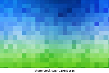 Light Blue, Green vector polygonal illustration, which consist of rectangles. Rectangular pattern for your business design. Geometric background in Origami style with gradient. 