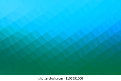 Light Blue, Green vector polygonal background. Geometric illustration in Origami style with gradient.  The best triangular design for your business.