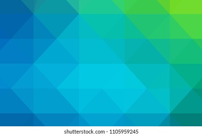 Light Blue, Green vector polygonal pattern. Colorful illustration in polygonal style with gradient. A completely new design for your leaflet.