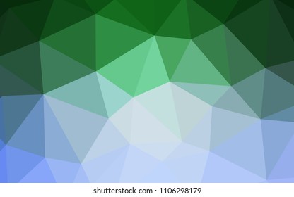 Light Blue, Green vector polygonal background. Creative illustration in halftone style with triangles. New template for your brand book.