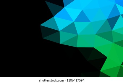 Light Blue, Green vector polygonal polygonal. A completely new color illustration in a vague style. The textured pattern can be used for background.