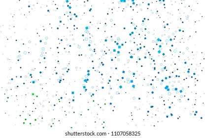 Light Blue, Green vector polygonal illustration, which consist of rectangles. Rectangular pattern for your business design. Geometric background in Origami style with gradient. 