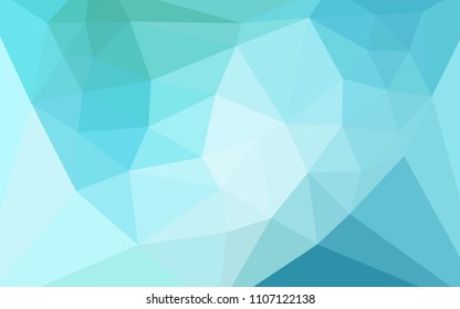 Light Blue, Green vector polygonal background with a heart in a centre. Colorful illustration in a polygonal style. Triangular pattern for your design.