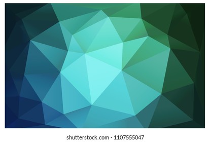 Light Blue, Green vector polygonal illustration, which consist of triangles. Triangular pattern for your business design. Geometric background in Origami style with gradient. 