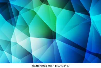 Light Blue, Green vector polygonal pattern. Colorful abstract illustration with triangles. Brand new style for your business design.