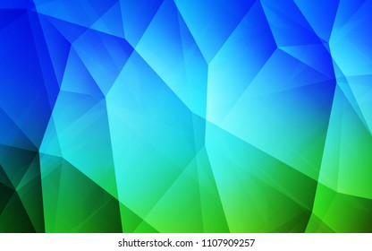 Light Blue, Green vector polygonal template. Colorful illustration in polygonal style with gradient. Brand new style for your business design.