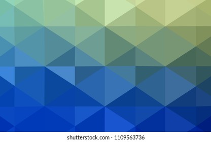Light Blue, Green vector polygonal pattern. A sample with polygonal shapes. The best triangular design for your business.