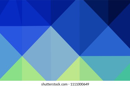 Light Blue, Green vector polygonal pattern. Triangular geometric sample with gradient.  That pattern can be used as a part of a brand book.