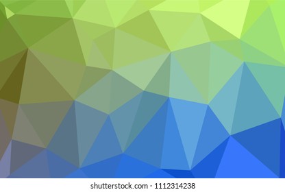 Light Blue, Green vector polygonal pattern. Triangular geometric sample with gradient.  A completely new template for your business design.
