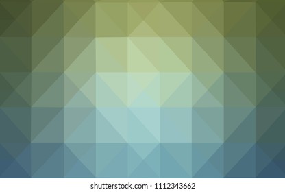 Light Blue, Green vector polygonal pattern. Glitter abstract illustration with an elegant triangles. Polygonal design for your web site.