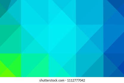 Light Blue, Green vector polygonal background. Modern geometrical abstract illustration with gradient. Textured pattern can be used for background.