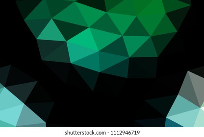 Light Blue, Green vector polygonal polygonal. Glitter abstract illustration with an elegant design. Triangular pattern for your business design.