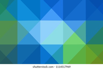 Light Blue, Green vector polygonal pattern. Triangular geometric sample with gradient.  The template for cell phone's backgrounds.