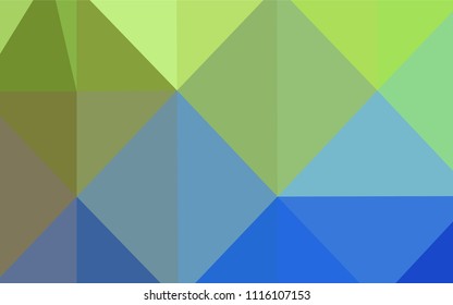 Light Blue, Green vector polygonal pattern. Creative illustration in halftone style with gradient. The best triangular design for your business.
