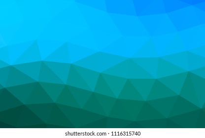 Light Blue, Green vector polygonal polygonal. Creative geometric illustration in Origami style with gradient. Triangular pattern for your business design.