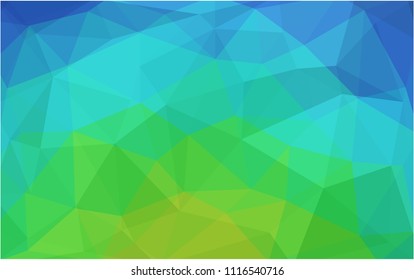 Light Blue, Green vector polygonal illustration, which consist of triangles. Triangular design for your business. Creative geometric background in Origami style with gradient