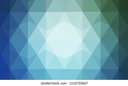 Light Blue, Green vector polygonal background. Colorful illustration in abstract style with triangles. Best triangular design for your business.