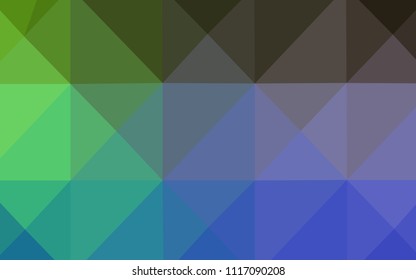 Light Blue, Green vector polygonal pattern. Shining colored illustration in a new style. Textured pattern can be used for background.