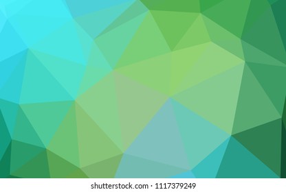 Light Blue, Green vector polygonal background. Glitter abstract illustration with an elegant triangles. Pattern for a brand book's backdrop.