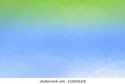 Light Blue, Green vector polygonal pattern. Colorful illustration in polygonal style with gradient. Best triangular design for your business.