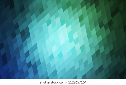 Light Blue, Green vector polygonal illustration, which consist of rectangles. Rectangular pattern for your business design. Geometric background in Origami style with gradient. 