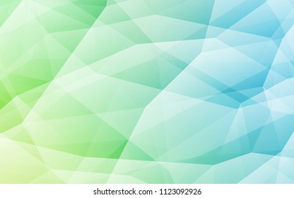Light Blue, Green vector polygonal pattern. Creative illustration in halftone style with triangles. New template for your brand book.
