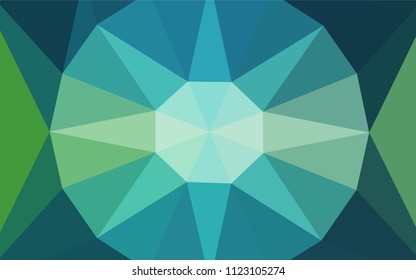 Light Blue, Green vector polygonal background with a diamond. Shining colorful illustration with triangles. Best triangular design for your business.