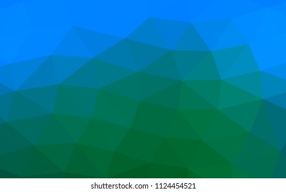 Light Blue, Green vector polygonal polygonal. Brand new colored illustration in blurry style with gradient. The completely new template can be used for your brand book.