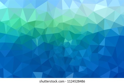 Light Blue, Green vector polygonal background. Creative illustration in halftone style with triangles. A new texture for your web site.